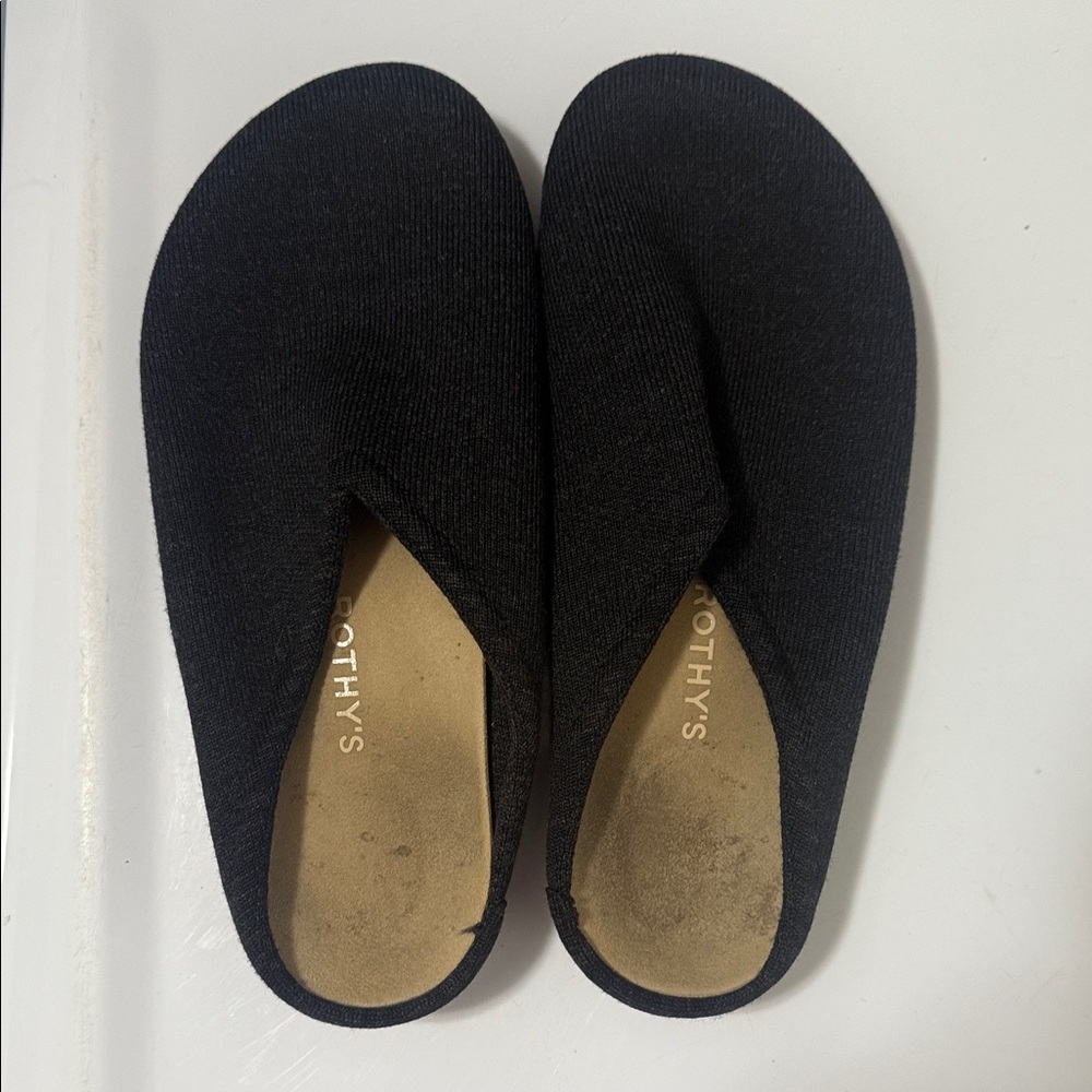Rothy's Classic Black Knit Mules Size 10